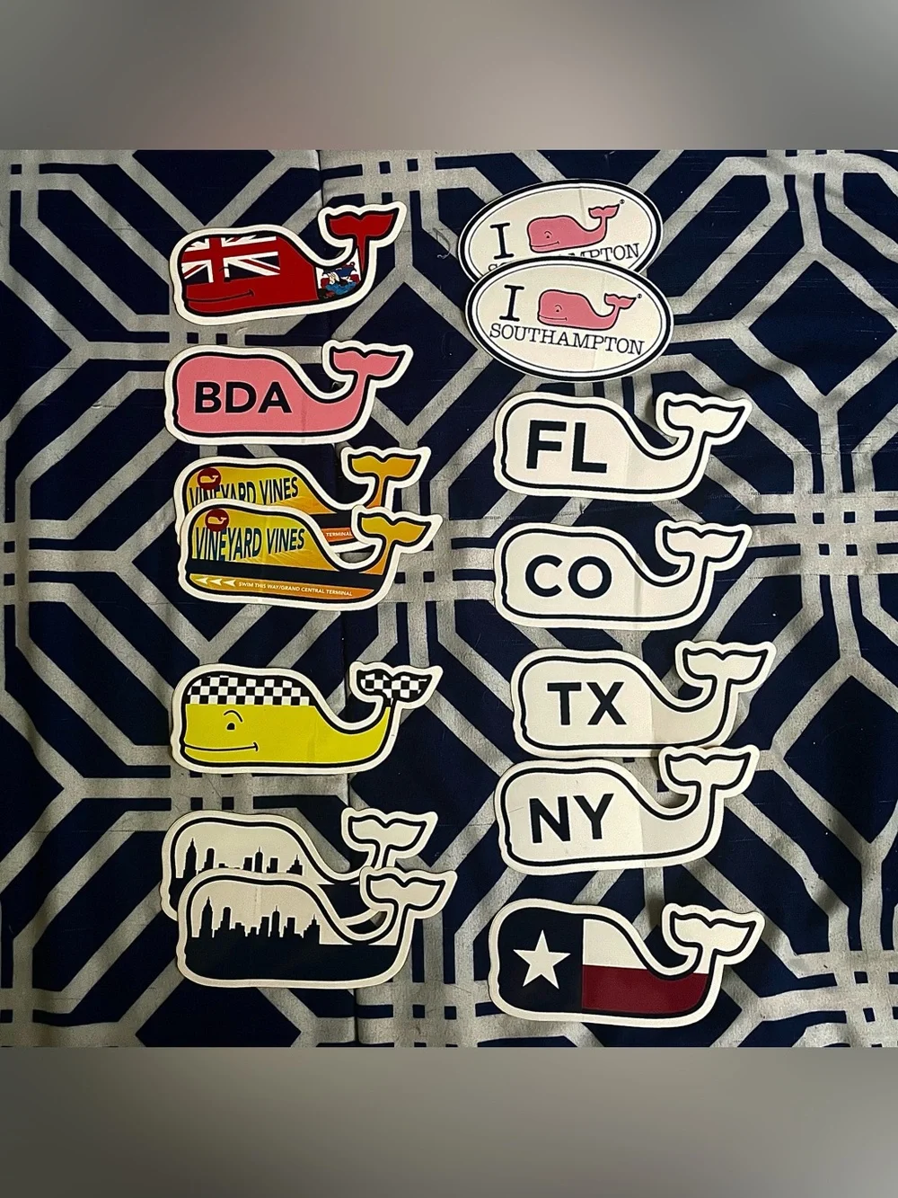 Vineyard Vines Various Whale Stickers